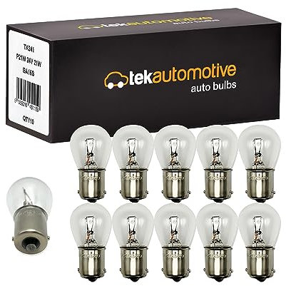 Tek Automotive 241 P21W 24V Bulbs for Lorry Brake Tail Indicator Reverse Fog Light 24V 21W BA15S Truck Bulb - Box of 10