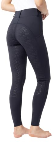 HORZE Damen Reitleggings DEA, Reithose mit Handytasche und Gürtelschlaufen, blau, 38