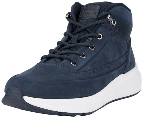 Tommy Hilfiger Herren Mid Boot Stiefel Warm Nubuck Hybrid aus Leder, Blau (Desert Sky), 42