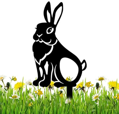 Dreuhuing Silhouette de Lapin, décoration de Jardin de Lapin | Piquet de Silhouette d'animal, Sculptures et Statues de Jardin, décoration de Jardin de Lapin
