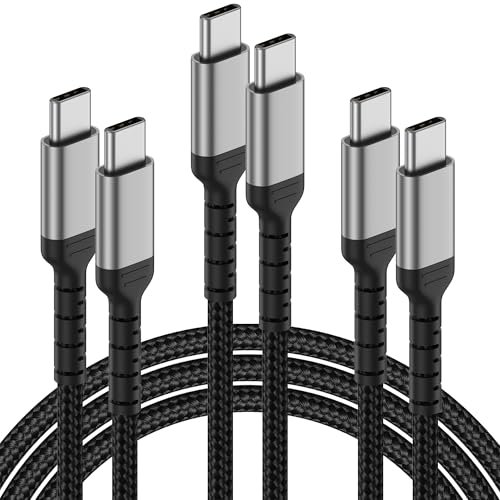 ADILIFT - Cavo USB C a USB C [1 m, 3 unità], cavo di ricarica in nylon da 60 W, cavo di ricarica rapida USB C, 3 A/20 V, compatibile con MacBook/iPad/iPhone 16/15/Pro/ProMax, Galaxy S24 S23 A55 A25