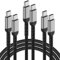 ADILIFT USB C auf USB C Kabel [1M, 3Stück], 60W Nylon Ladekabel USB C Schnellladekabel 3A/20V Kompatibel mit MacBook/iPad/iPhone 16/15/Pro/ProMax, Galaxy S24 S23 A55 A25 A15, Huawei, Pixel 9/8