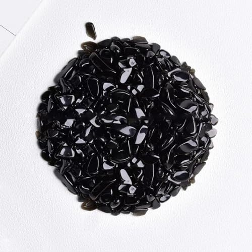 100 g de granulado decorativo, piedras de cristal de 3-5 mm, piedras semipreciosas, piedras decorativas para manualidades, acuario, maceta, paisajismo, jarrón de relleno, decoración, color negro