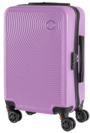 IlGruppone Trolley Bagaglio Mano Rigido 54x33x22 Piccolo Ultraleggero Valigia In Abs Con 4 Ruote Rimovibili Manico Chiusura Di Sicurezza Per Compagnie Low Cost Economy Zaino Da Viaggio - Lilla