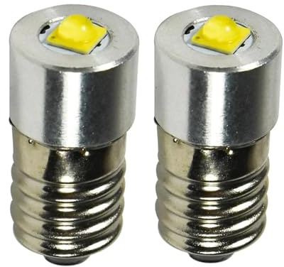 eufeifeiegds 2-delad E10 LED-lampa, opolär 3V 4.5V 6V 12V 24V 3W glödlampa, arkadlampa, strålkastare(Warm White 3000K,3-12V DC)