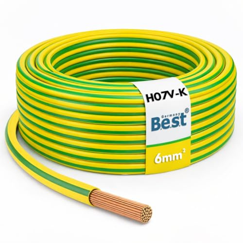 Erdungskabel H07V-K 6mm² grün-gelb NYAF PVC Kupferlitze flexibel 10m