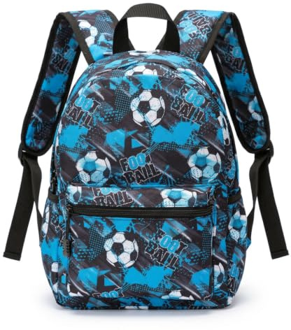 JynxtoyZeal ryggsäck barn småbarn skola tecknad ryggsäck fotboll barnväska justerbara remmar lätt dagis ryggsäck för pojkar flickor 33 cm blå
