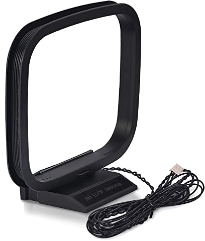Bingfu AM FM Antenna Loop with 3-Pin Mini Connector AM Antenna for Pioneer Oenon Bose Sherwood Stereo AV Receiver Systems