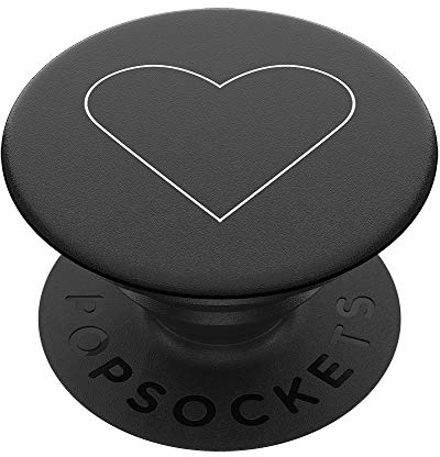 Popsockets PopGrip - Soporte y Agarre para Teléfonos Móviles y Tabletas con un Top Intercambiable - White Heart Black