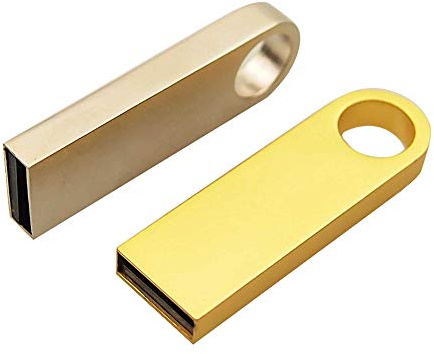 PENDRIVE USB metal llave 32 64 GB 128 GB llavero memoria externa impermeable PC Laptop Notebook coche A001 (32 GB, Oro)