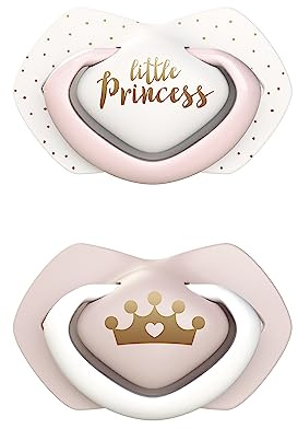 Canpol babies Silikon Schnuller, 2 Stück (0-6 m, Royal Baby Girl)