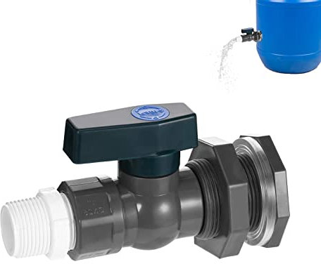 Connecteur Réservoirs d'eau en PVC Robinet Baril,Robinet de Baril Jardin de Pluie en PVC,avec Raccord de Cloison et Adaptateur de Tuyau,pour l'irrigation agricole,jardin,balcon,terrasse,aquarium