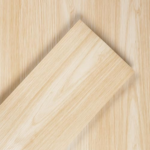 FunStick 30 Piastrelle Adesive Pavimento PVC Effetto Legno Bagno Impermeabile 90CM×15CM Linoleum Adesivo per Pavimento Cucina Camera Pavimenti PVC Adesivi Effetto Legno Beige Piastrelle in Vinile