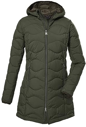 G.I.G.A. DX quiltad parkering för kvinnor med huva/funktionsparka i dunlook GW 20 WMN QLTD PRK, oliv, 46, 39844-000