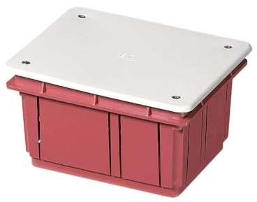 Scatola di derivazione da incasso con coperchio bianco, con paramalta in cartone, 120x100x70mm, per muratura, in tecnopolimero, arancione, serie 350 - Elettrocanali EC350C3P