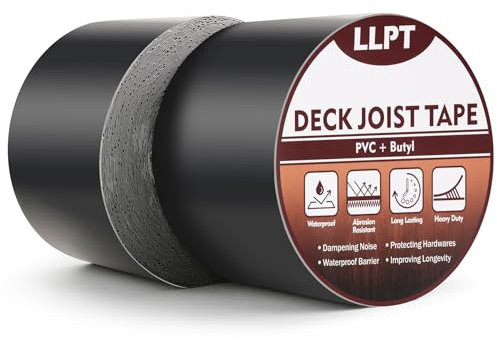 LLPT Balkenband für Terrassendielen | Schutzband für Balken und Träger | Robustes Wasserdichtes Butyldichtmittel | für Holzdecks Dachbalken (JDT450P2) | 2 Packungen | 101 mm x 15 m