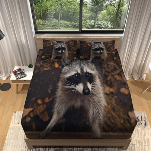 Dunkelbraun Spannbettlaken 90x200 cm WaschbäR Boxspringbett Bettwaren Weich Spannbetttuch Matratzenbezug 1 Kinder Spannleintuch Bis 30 cm mit 2 KissenbezüGen 80x80cm