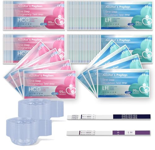 Accufast Ovulation & Pregnancy Test Kit – 50 LH Ovulation Strips + 20 hCG Early Detection Pregnancy Strips | Fertility Tracking Combo Kit for Women Trying to Conceive at Home - 2 Month Supply