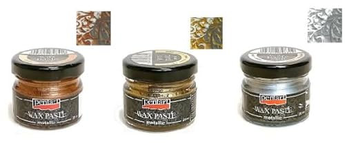 Zita´s Creative Pentart Wachspaste im Set metallic 3x20ml - gold/silber/bronze