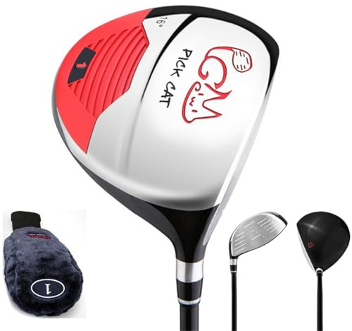 1/#5 golfklubba, trä för barn, ålder 3-12, högerhänt kolaxel, golfdriver med golftuvudskydd (svart, #1, ålder 3-5)