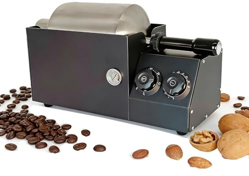 Tostador de granos de café eléctrico for el hogar, tostador de nueces, carcasa de acero inoxidable, sistema de tostado rápido resistente y duradero, for calentamiento por secador de granos