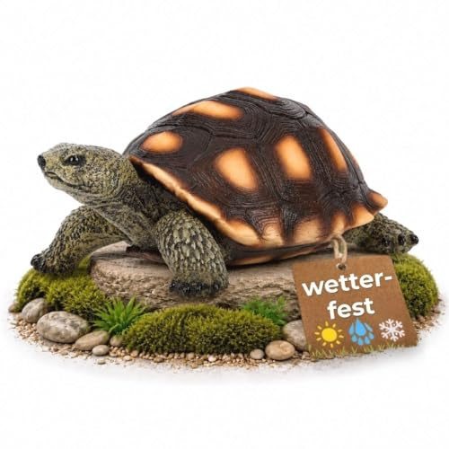 TOPANBIETER 999 Figura de tortuga grande para jardín, decoración de jardín de polirresina para jardín, terraza y balcón, resistente a las heladas y a los rayos UV, figura de animal para interior y