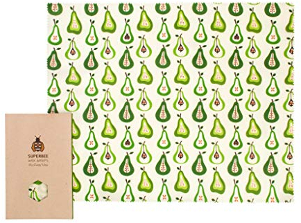SuperBee Bienenwachstuch | Big Daddy XXL Brot Wax Wrap | Birnen | zertfizierte Bio-Baumwolle, Wiederverwendbar, Umwelt-Freundlich, Zero Waste Brot Wrap, 100% Kompostierbar