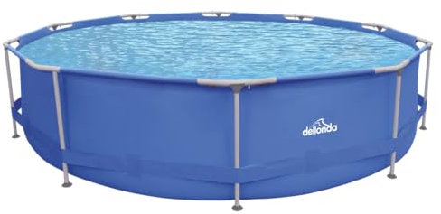 Dellonda 12ft Steel Frame Swimming Pool Round with Filter Pump, Blue - DL20