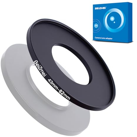 Filtre Adaptateur de 43mm à 82mm Compatible avec tous les objectifs de 43mm à 82mm UV, ND, CPL, filtre, 43mm lentille à 82mm pour appareil photo Filtre (43-82mm)