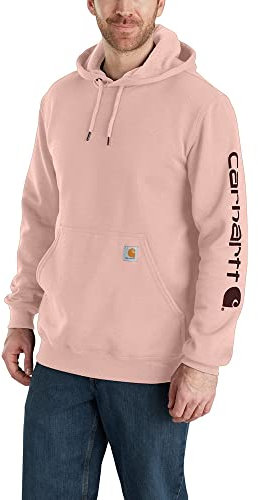 Carhartt Closeout Sweat-Shirt avec Motif, Manche avec Logo, épaisseur Moyenne, Ample, pour Homme, Rose pâle, X-Large
