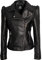 QUEEN HELENA Nagel Kunstlederjacke mit Nieten kurze Jacke Casual Biker Motorradfahrer leicht bequem Damen Y3006, Schwarz , S