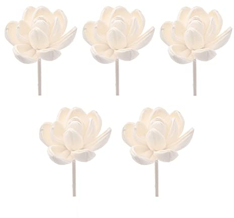 5PCS Flower Diffuser Stick, Wood Chinese Rose Flower Rattan Reed, Rattan Rose Diffuser Stick, No Fire Aroma Diffuser Tool, Essential Oil Aroma Diffuser Flower Stick