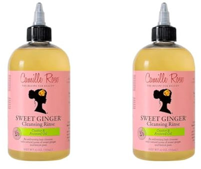 Camille Rose Sweet Ginger Cleansing Rinse for All Hair Types, Castor and Aniseed Oil, 355 ml (Pack of 2)