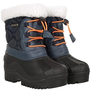 Mountain Warehouse Arctic Junior Adaptive Waterproof Snow Boots - IsoDry & Fleece Lined, Boys & Girls - For Winter Skiing & Sports Navy Kids Shoe Size 8