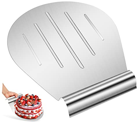 Zerodeko Elevador Para Tartas y Pizza Acero Inoxidable Pala Transferencia Fácil Uso Con Mango Ergonómico Para Hornear y Servir Pasteles Pizzas