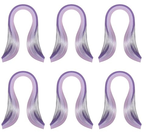 PATIKIL 600pcs Rainbow Quilling Strips Paper 3/16(5mm) 15 Origami Paper Quilling Strip for Art DIY Hand Craft Christmas, Gradient Purple