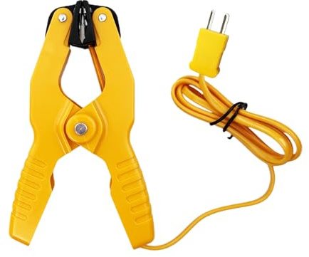 HVAC Temperature Pipe Clamp, Ht 05 Type K Pipe Clamp Temperature Probe with 1M Cable, Thermocouple Temperature Sensor Probes Clip Pipe Clamp (-40~200°C)