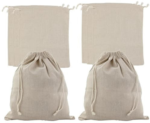 EASYKEENECOM Lot de 8 sacs en coton avec cordon de serrage - 25 x 30 cm - Sac en tissu à peindre - Sac de rangement en coton pour Noël, bricolage, bijoux, cosmétiques, cadeau