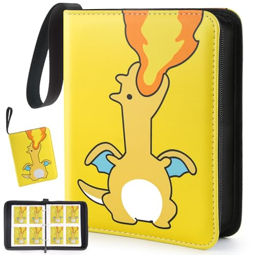 Premium Trading Card Binder 400 Pockets Card Holder with 50 Removable Sleeves, Collection Binder Album Book with Zipper for Game Cards