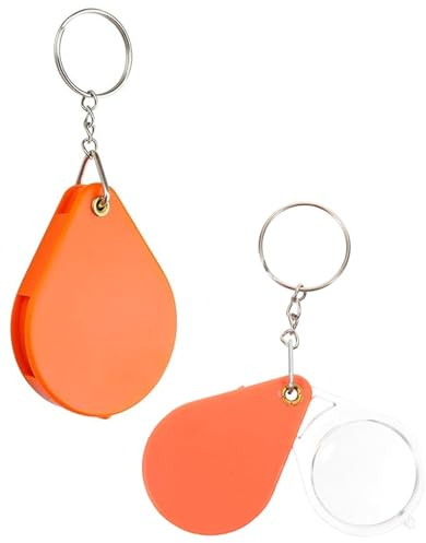 ZEXIJOW 2 lupas portátiles que se pueden colgar en la llave,Lupa de bolsillo 10x,Lupa de lectura,Lupa plegable,Lupa portátil