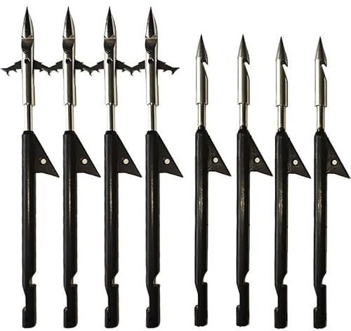 UAERSCH 10pcs Powerful Fishing Slingshot Archery Bow Arrowhead Fish Dart Arrow Professional Deep Water Shooting Fishing Tools Catch Fish (A)