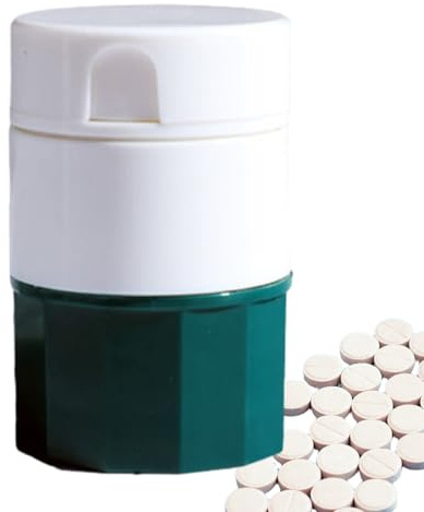 Broyeur et de comprimés – Pulvérisateur de pilules multifonction compact avec séparateur, bouteille de pilules portable et gobelet, outil de préparation de médicaments