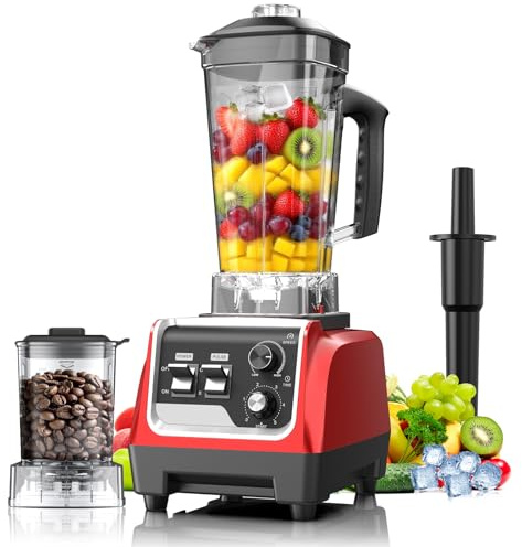 1800W Blender for Smoothies, 70oz Pitcher & 20oz Grinder, 28000 RPM High Speed Countertop Blender for Kitchen for Ice Crushing, Frozen Fruits & Nut Butter, 1-5 Min Timer, Multiple Speeds