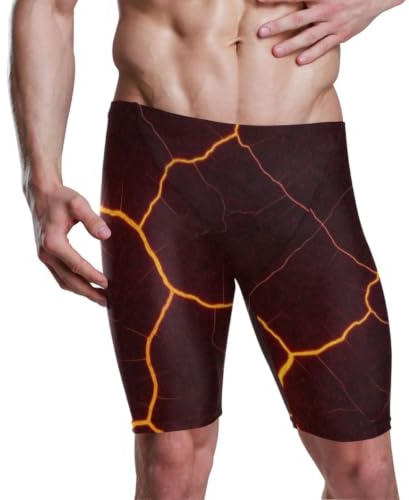 Yoogain Swim Jammers Men Knee -Length Men Swimming Shorts