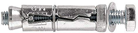 Molly M40810-XJ Boulons à expansion avec vis M8, Gris, Set de 10 Pièces