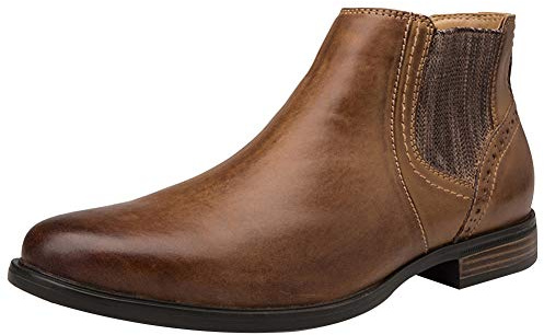 Jamron Hombres Piel Genuina Occidental Vendimia Chukka Chelsea Derby Botas Cremallera Botines