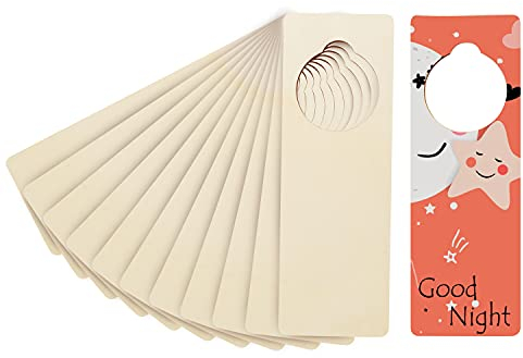BELLE VOUS Plaque de Porte Personnalisée en Bois Brut (Lot de 12) - Plaques de Porte Suspendus en Bois Brut pour Bienvenue, Ne Pas Déranger, Bureau, Réunion, Maison et Chambre et Veuillez Frapper