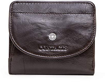 FANDARE Billetera Hombre Mujer Cartera Wallet para Estilo Plegable Monedero Billetera de Cuero con Bolsillo para Monedas y Crédito Tarjetas Ranuras para Tarjetas Crédito Marrón