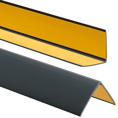 ProfiPVC Cornière PVC 50x50 mm 70cm - Baguette d’angle de protection, profilé d'angle caoutchouc autoadhésif - Protection d'angles et rebords, flexible, facile à installer, Anthracite