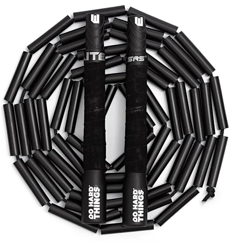 Elite SRS Springseil für Erwachsene für Fitness – schweres Springseil mit Perlen für Training – unzerbrechliche lange Griffe und bruchsichere Perlen – entworfen für Anfänger oder Profis – schwere